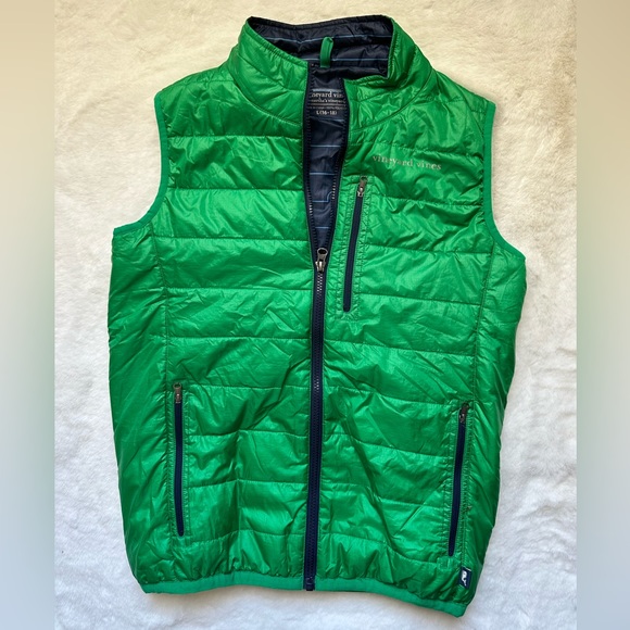 Vineyard vines Lightweight Packable Puffer Vest size L 14-16 Green - Picture 1 of 3